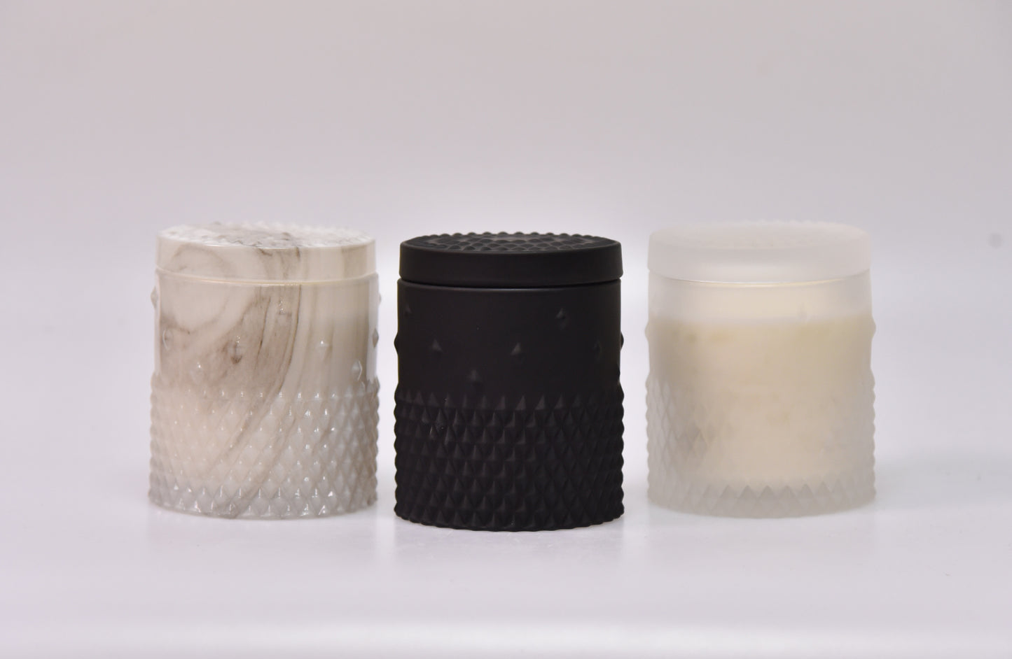 3 different Rockstud Soy Candles