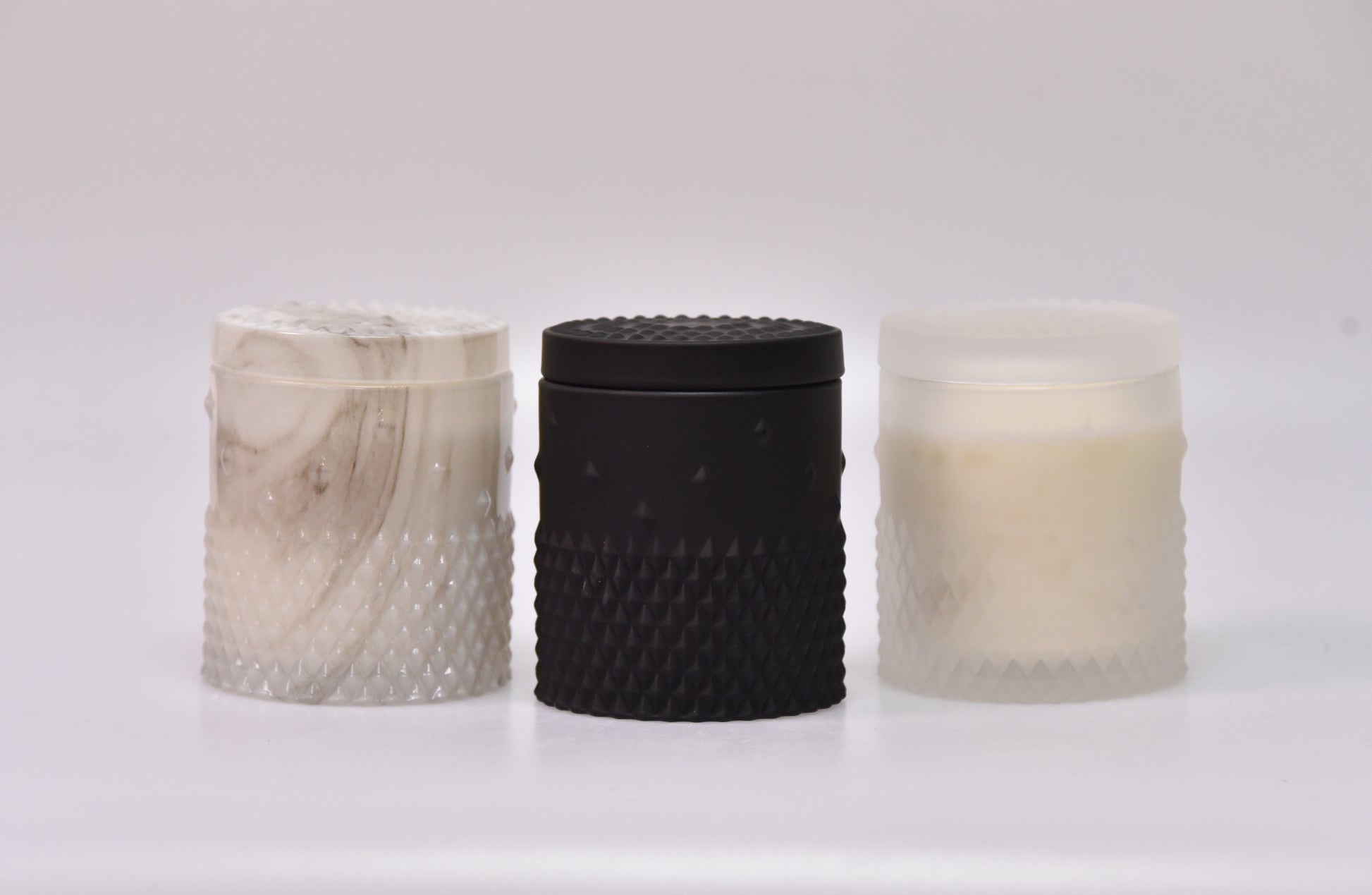 3 different Rockstud Soy Candles